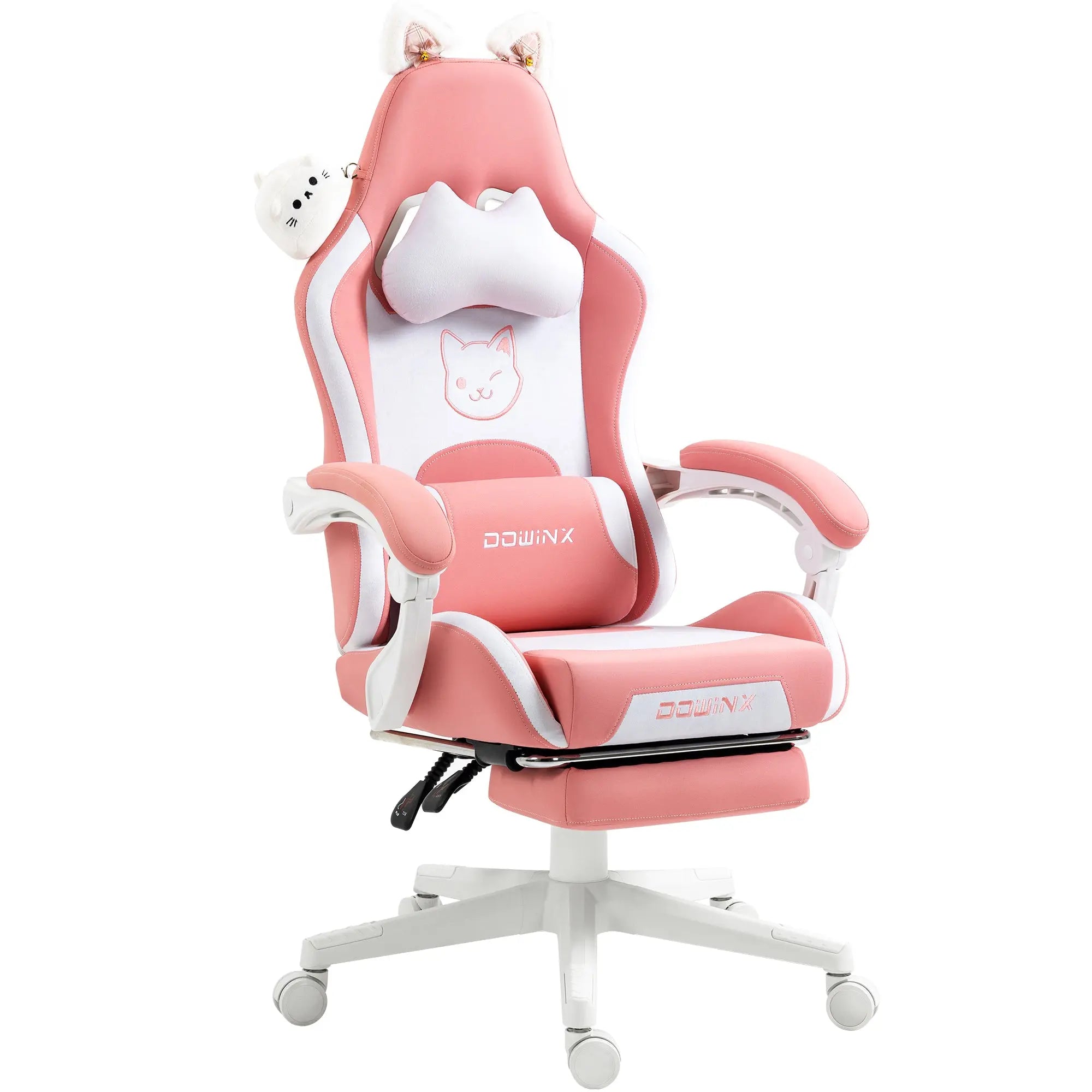 Dowinx Gaming Chair Cute with Cat Ears and Massage Lumbar Support