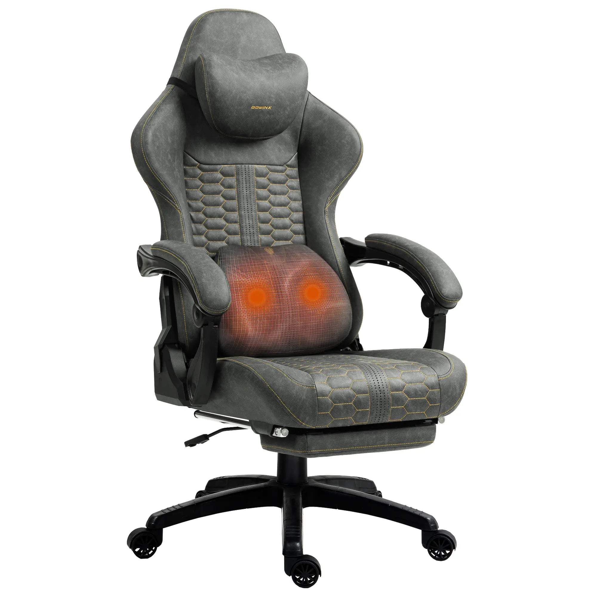 Dowinx Extra Wide & Large Gaming Chair with Footrest, 360