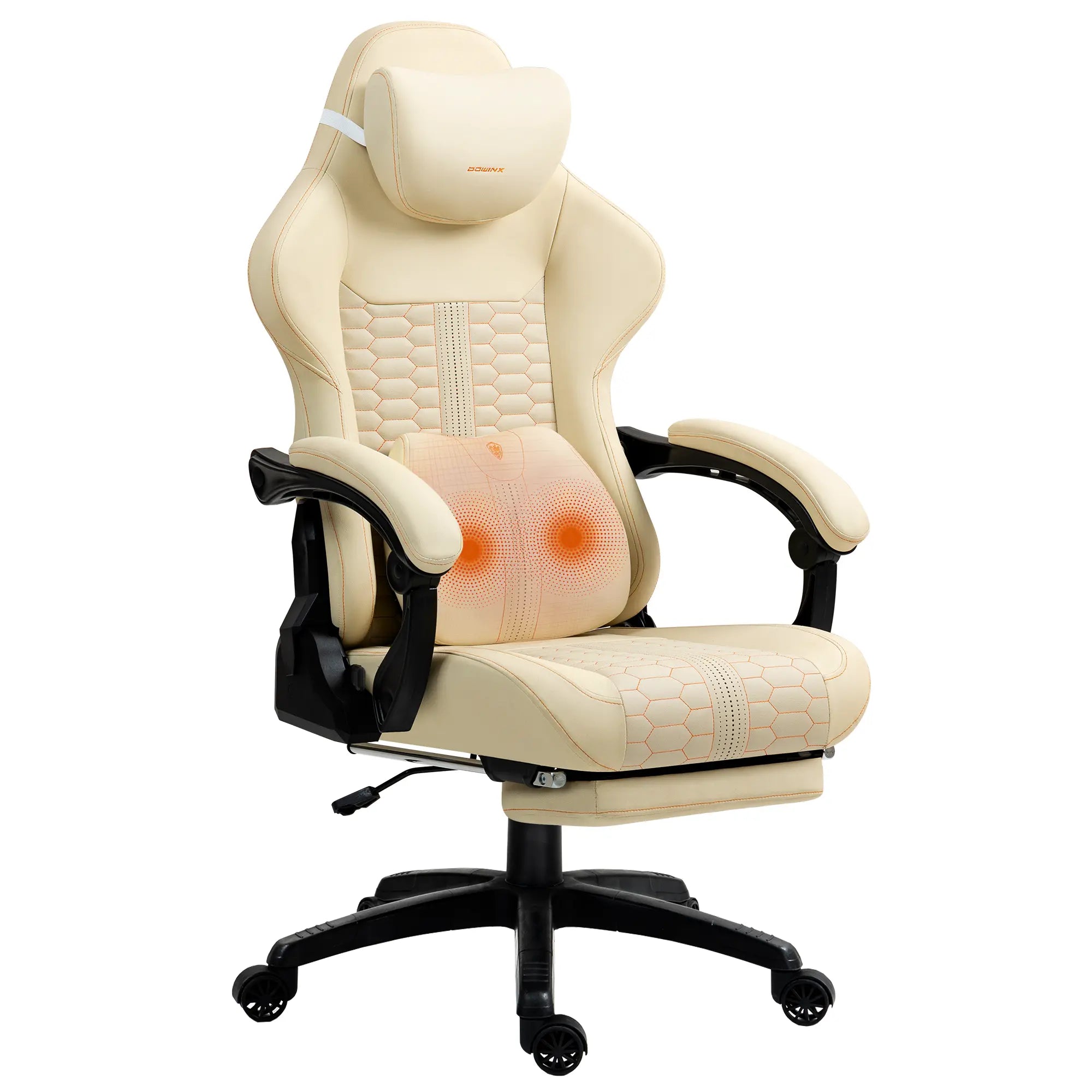 Dowinx Extra Wide & Large Gaming Chair with Footrest, 360
