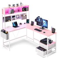 L-Shaped Series Gaming Desk Pink DOWINX