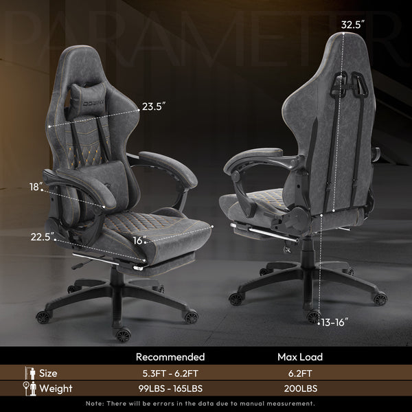 Dowinx 6689 Gaming Office Chair Ergonomic Racing Style Light Grey DOWINX GAMING CHAIR