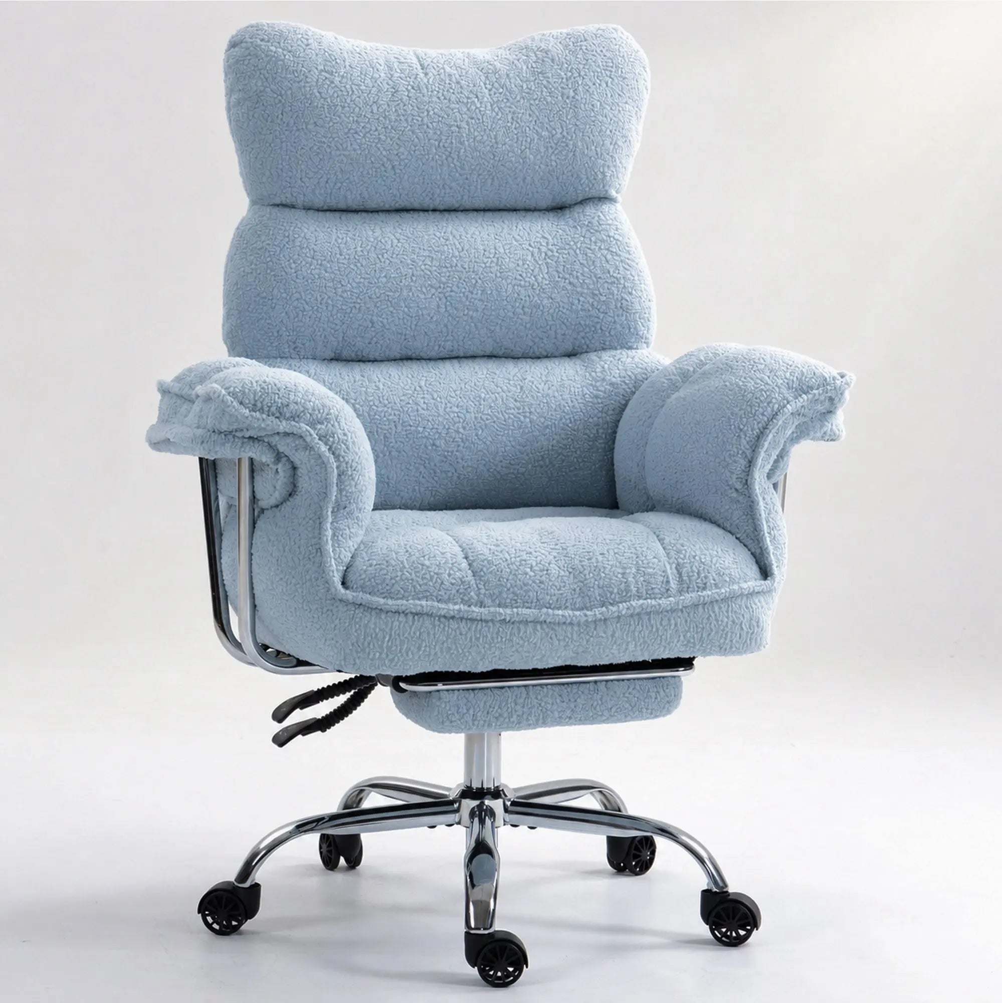 Dowinx 66B7 Big & Tall Office Chair with Footrest, Teddy Fabric