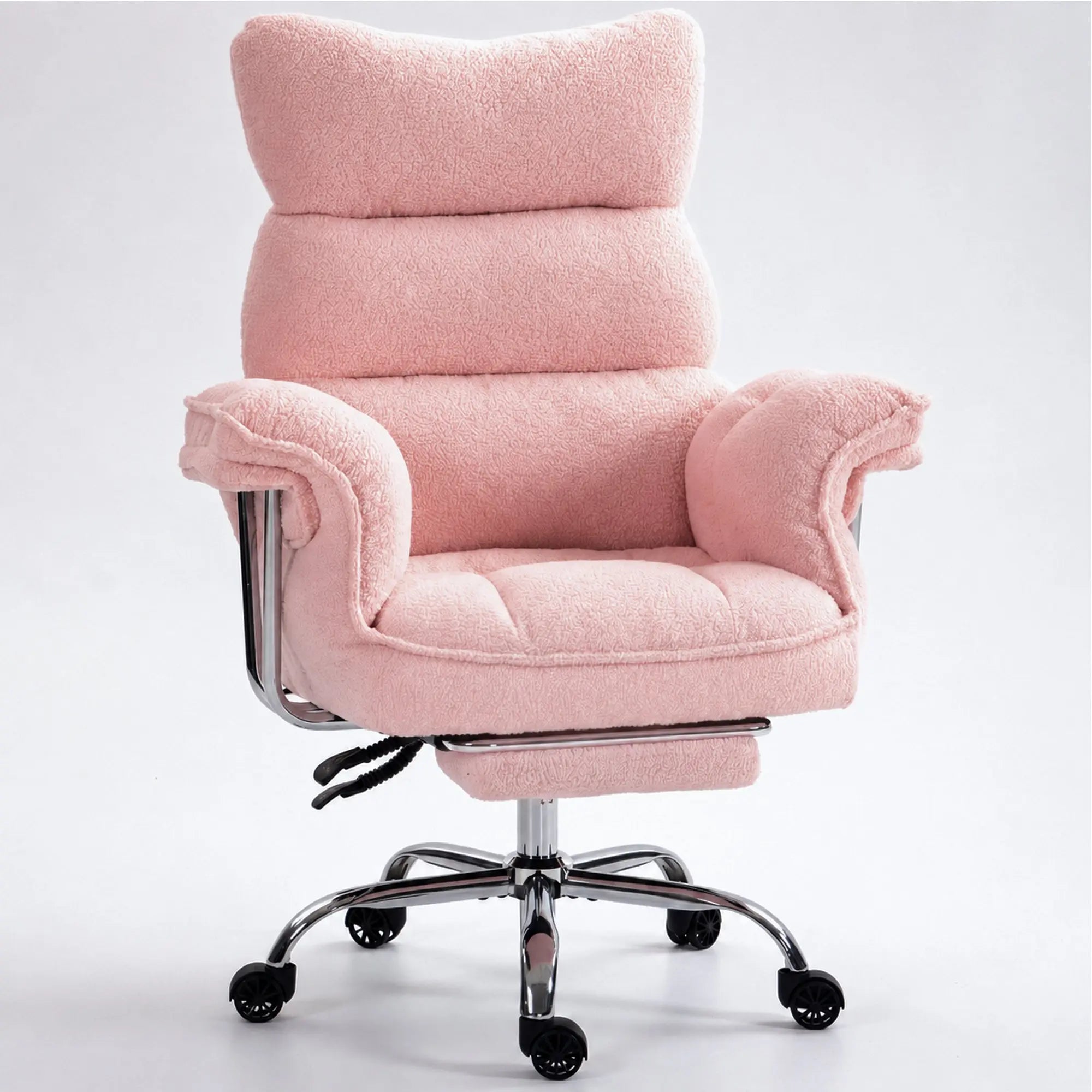Dowinx 66B7 Big & Tall Office Chair with Footrest, Teddy Fabric