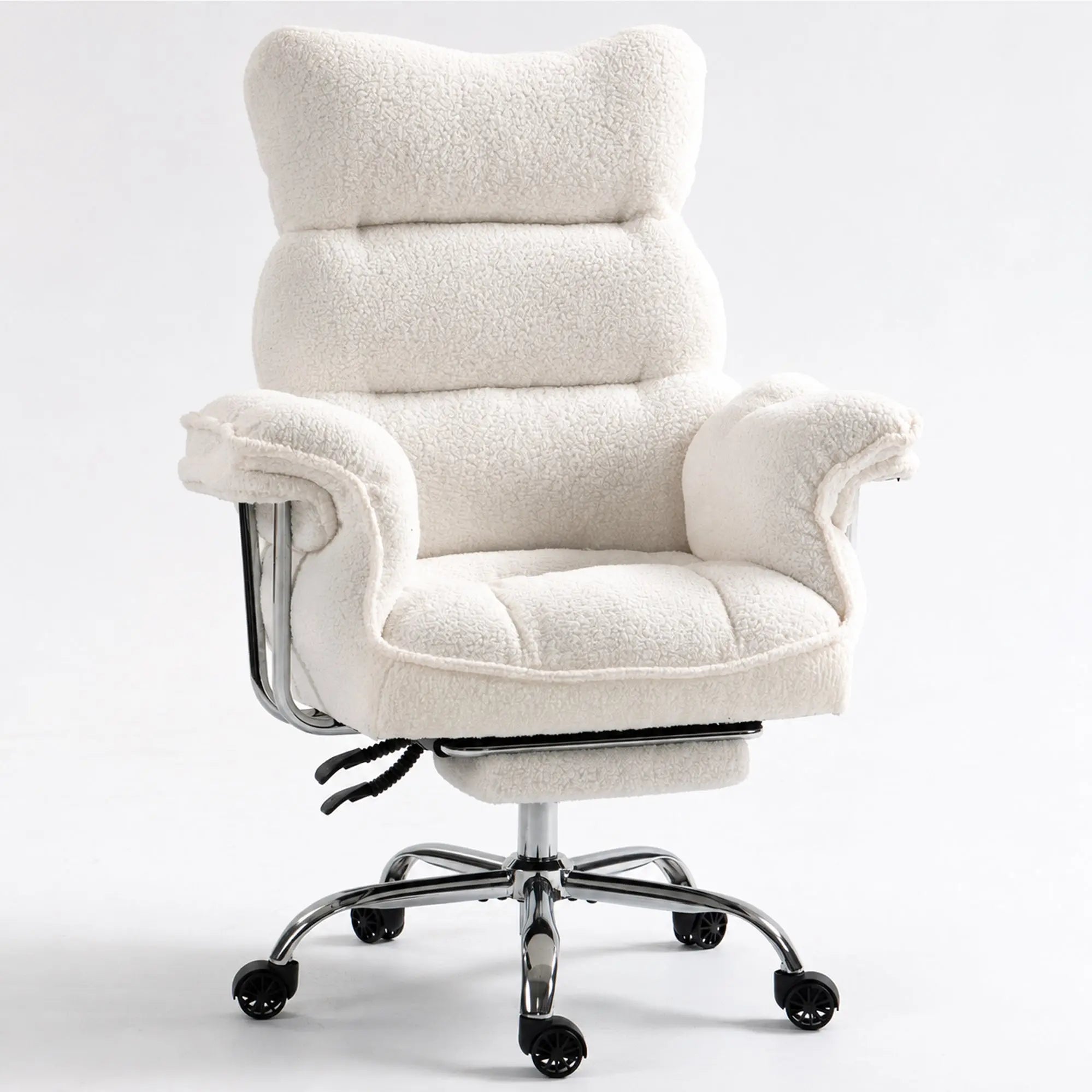 Dowinx 66B7 Big & Tall Office Chair with Footrest, Teddy Fabric
