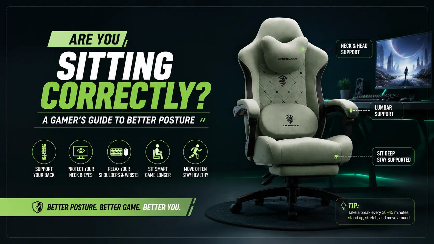 Are You Sitting Correctly? A Gamer's Guide to Better Posture DOWINX GAMING CHAIR