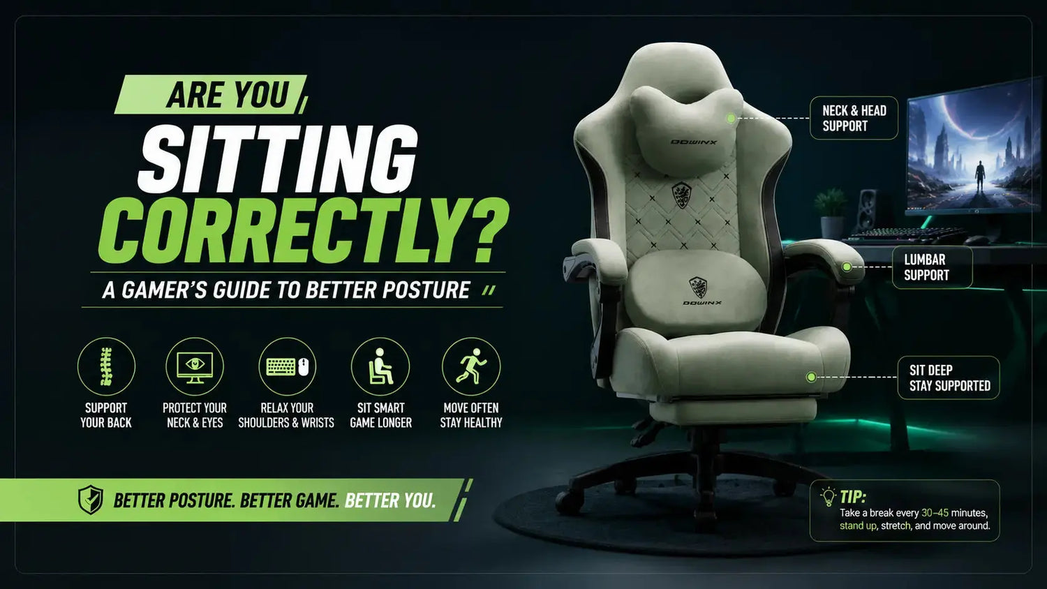 Are You Sitting Correctly? A Gamer's Guide to Better Posture DOWINX GAMING CHAIR