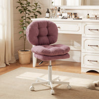 66H6 Cross-Legged Vanity Chair – Effortless Glide - Mauve Pink