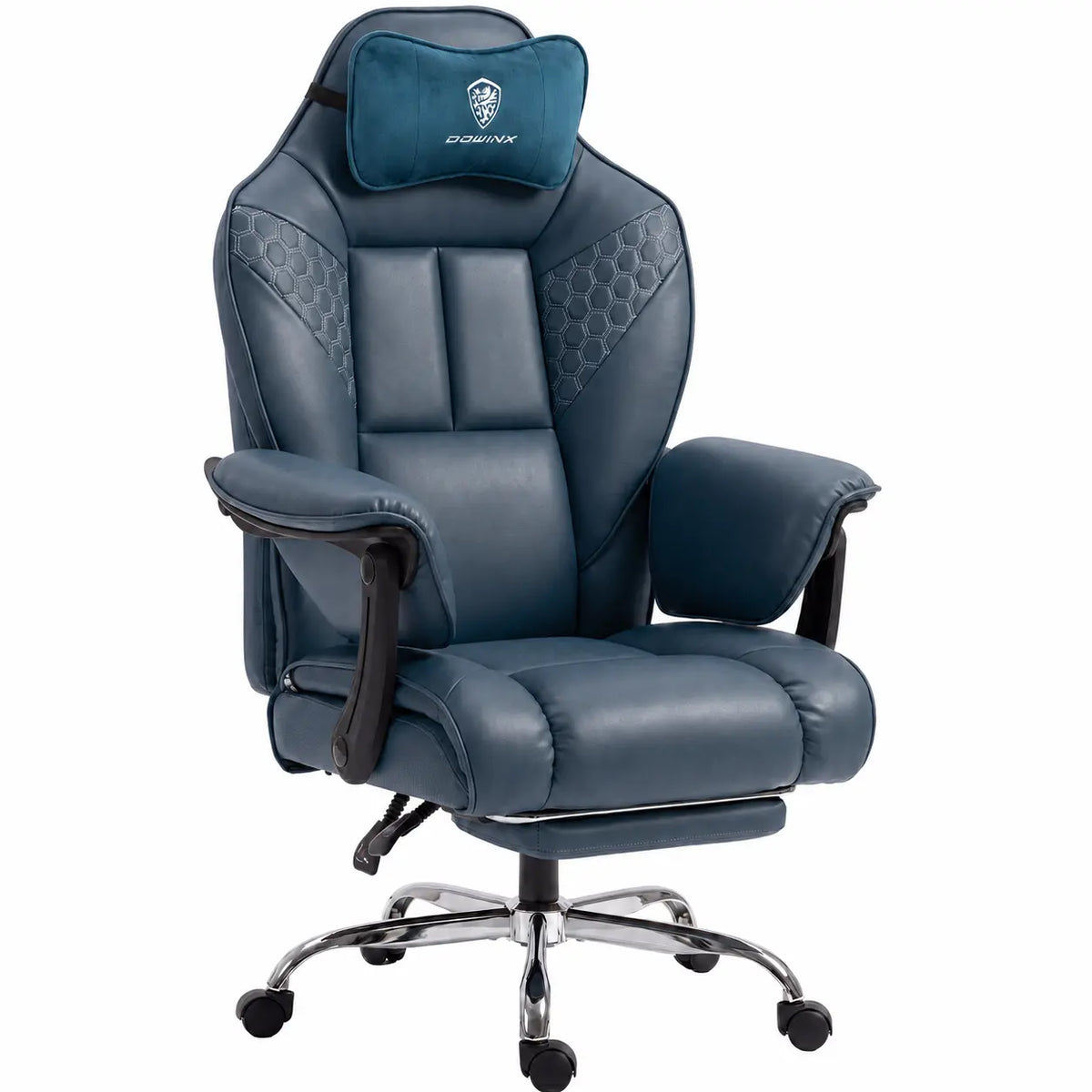 Dowinx LS-66D5A gaming chair in blue - front three-quarter view