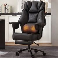 Office Chair QL-66B3 - Black (PU) - Big & Tall Massage Boss Chair for Work & Relax | Dowinx