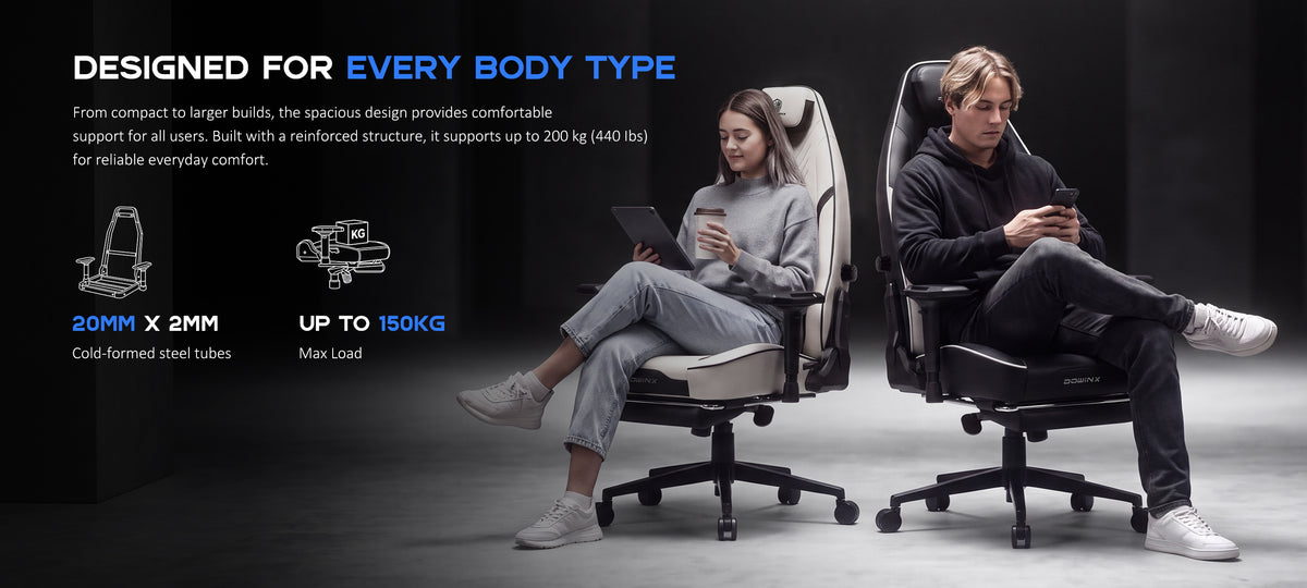 Dowinx CozyNest office chair designed for focused work, cross-legged sitting, reclining and lounging