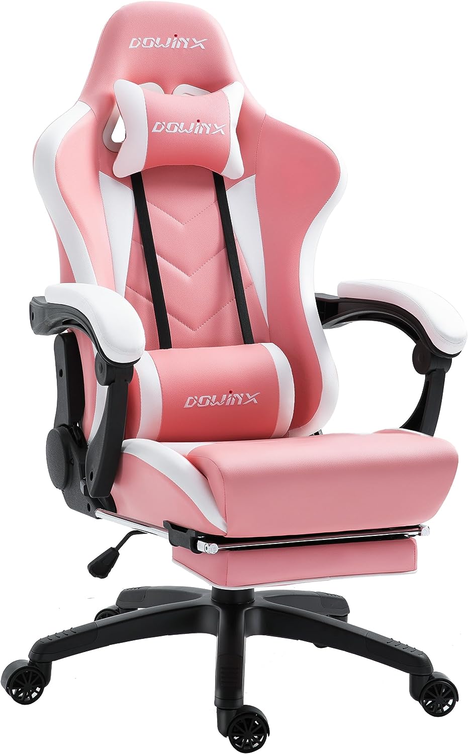 Dowinx 6688 Gaming Office Chair Ergonomic Racing Style-White&Pink 