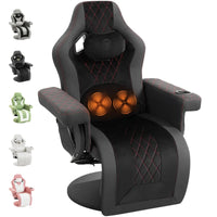 Dowinx 66D3 Wide Office Chair with Massage & Recline-Black & Red