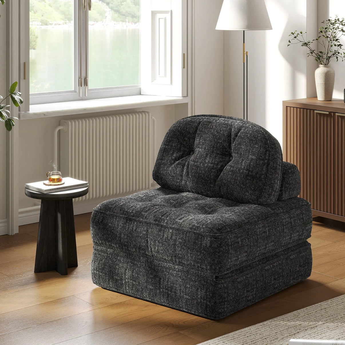 Dowinx Folding Sofa Bed with Pillow-Black DOWINX