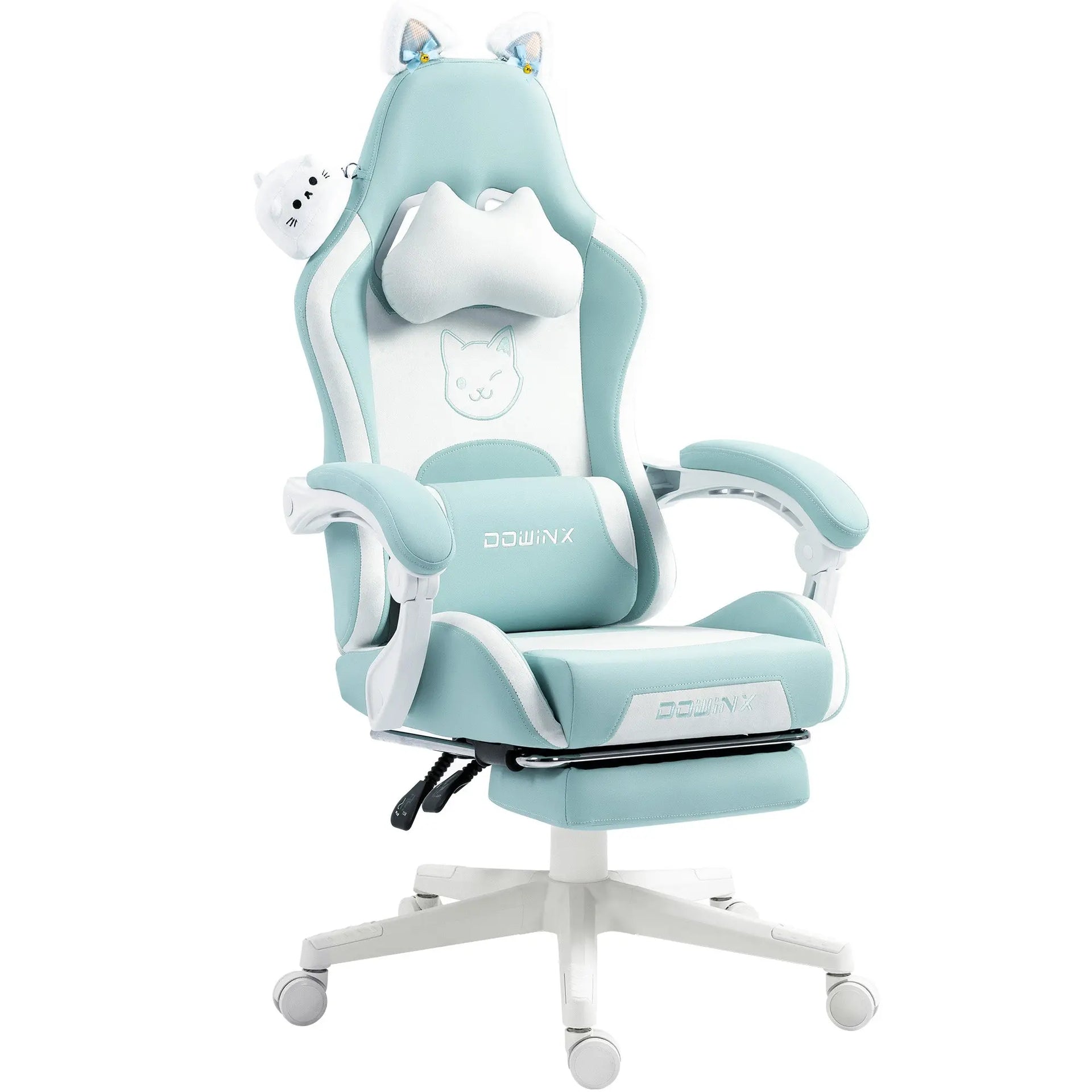 Dowinx Gaming Chair Cute with Cat Ears and Massage Lumbar Support