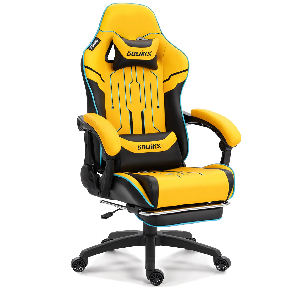 イエロー デザイナーズチェア Dowinx Leather Gaming Chair LS-66D87 Yellow - DOWINX GAMING CHAIR