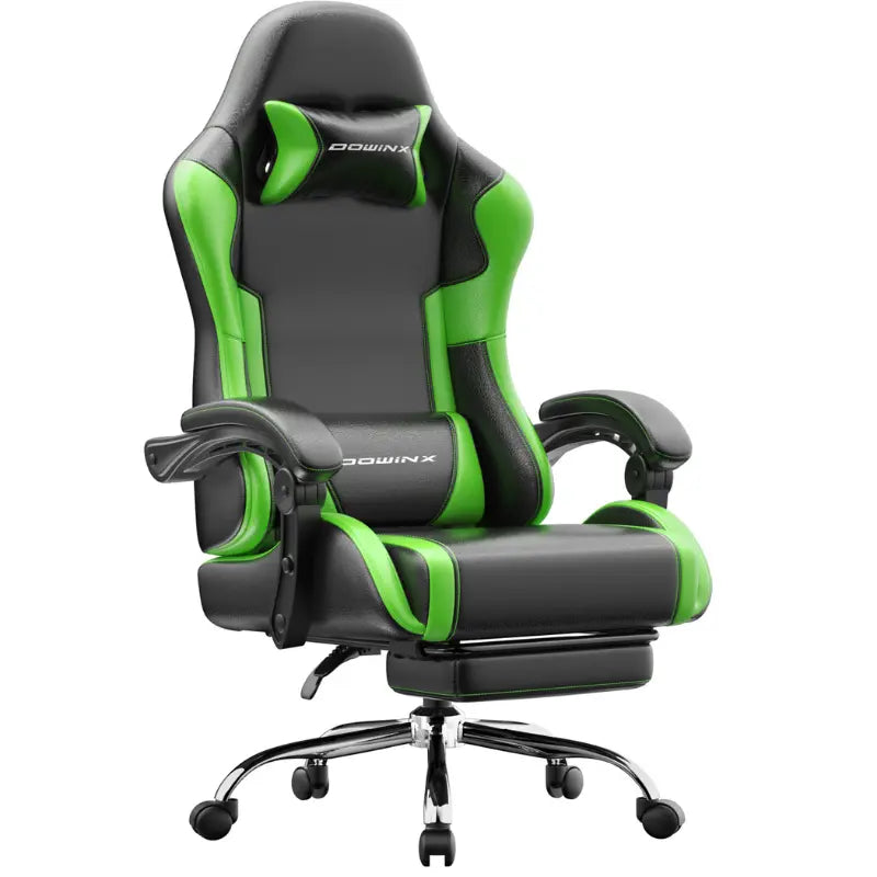 Dowinx Leather Gaming Chair LS-66D58J Black-Green DOWINX