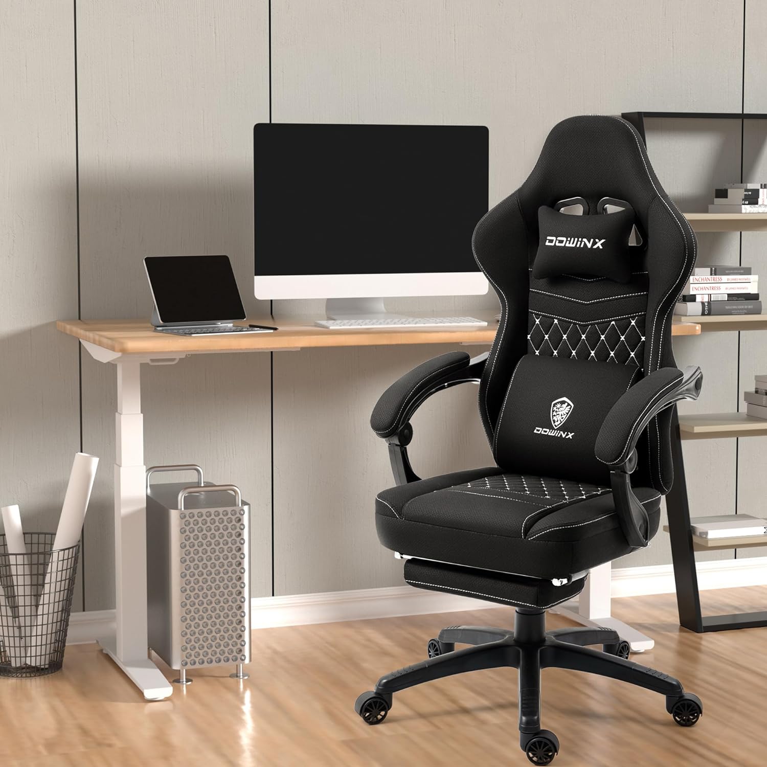 Dowinx Gaming Chair Breathable Fabic Computer Chair with Pocket