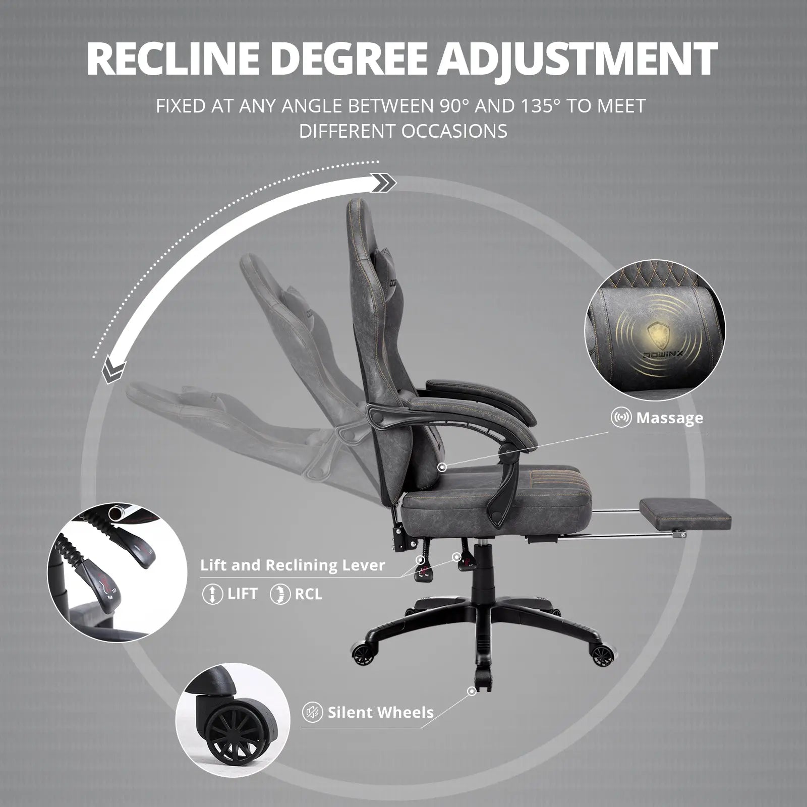 Dowinx 6657A Gaming Chair Breathable PU Leather with Pocket Spring