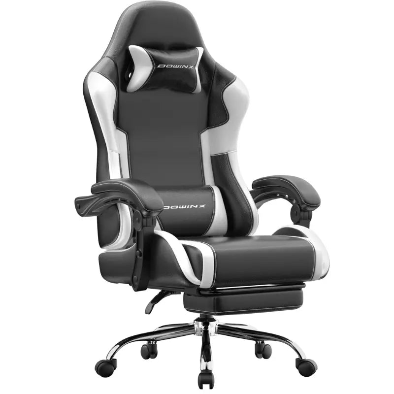 Dowinx Leather Gaming Chair LS-66D58J Black-white DOWINX