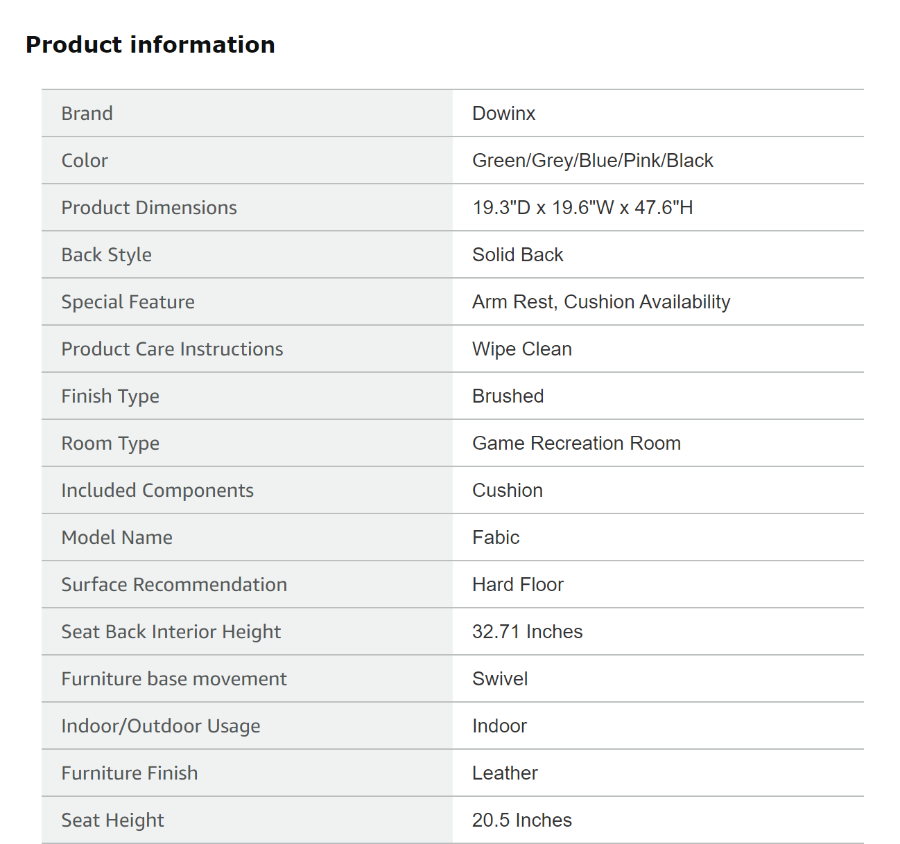 Dowinx 6657D Grey Gaming Chair Breathable Fabric Massage with Footrest