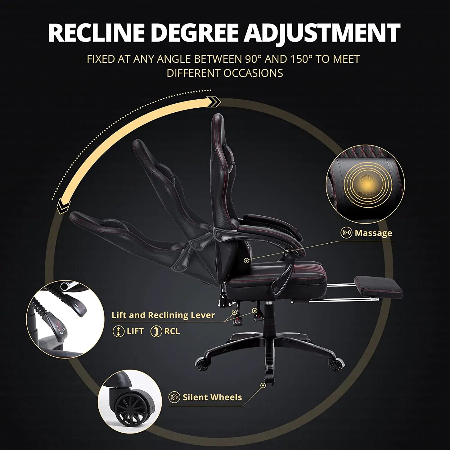 Dowinx 6657A Gaming Chair Breathable PU Leather with Pocket Spring