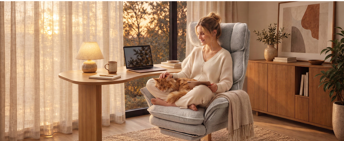 Dowinx CozyNest lifestyle and sitting positions