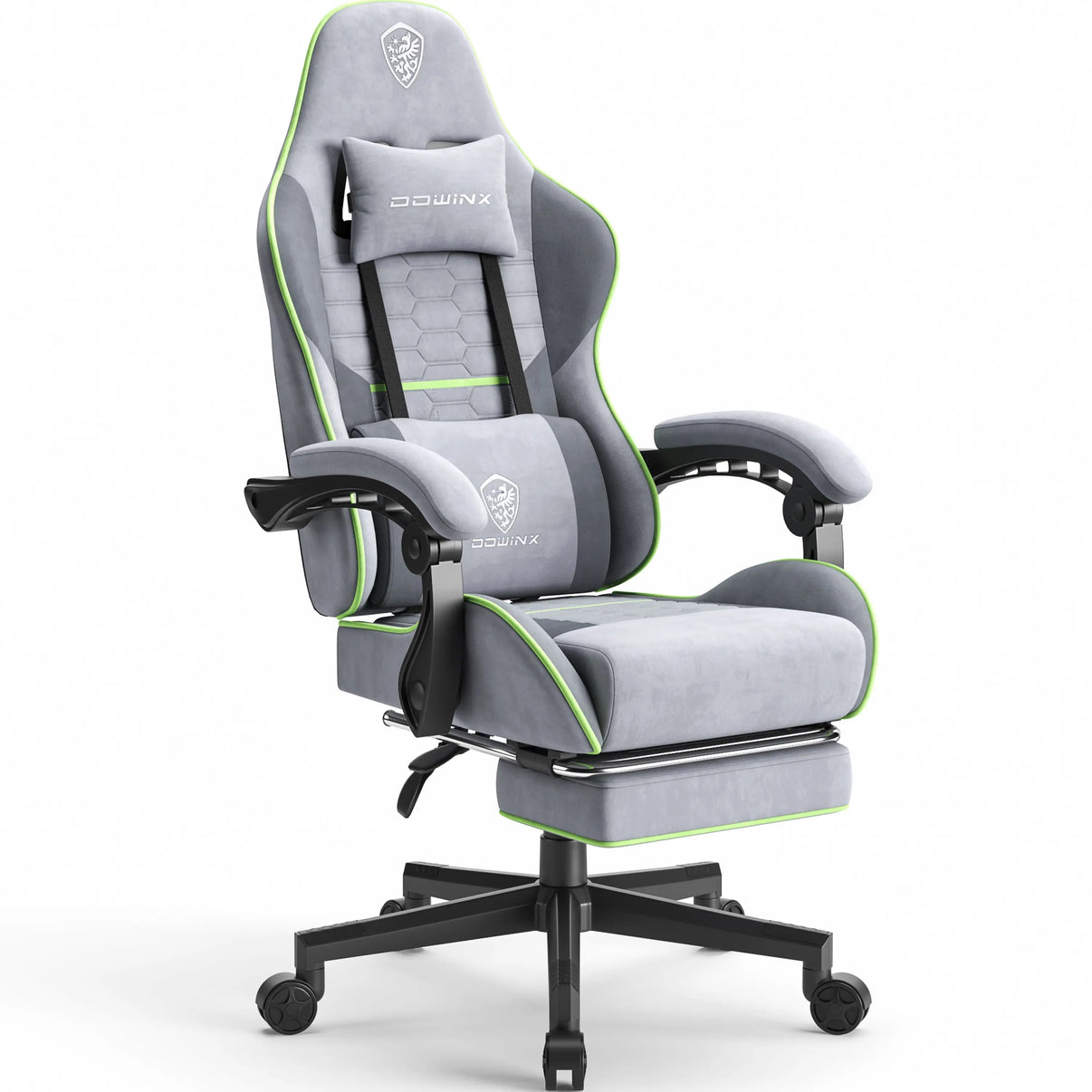 Dowinx Gaming Chair Fabric with Pocket Spring Cushion Grey