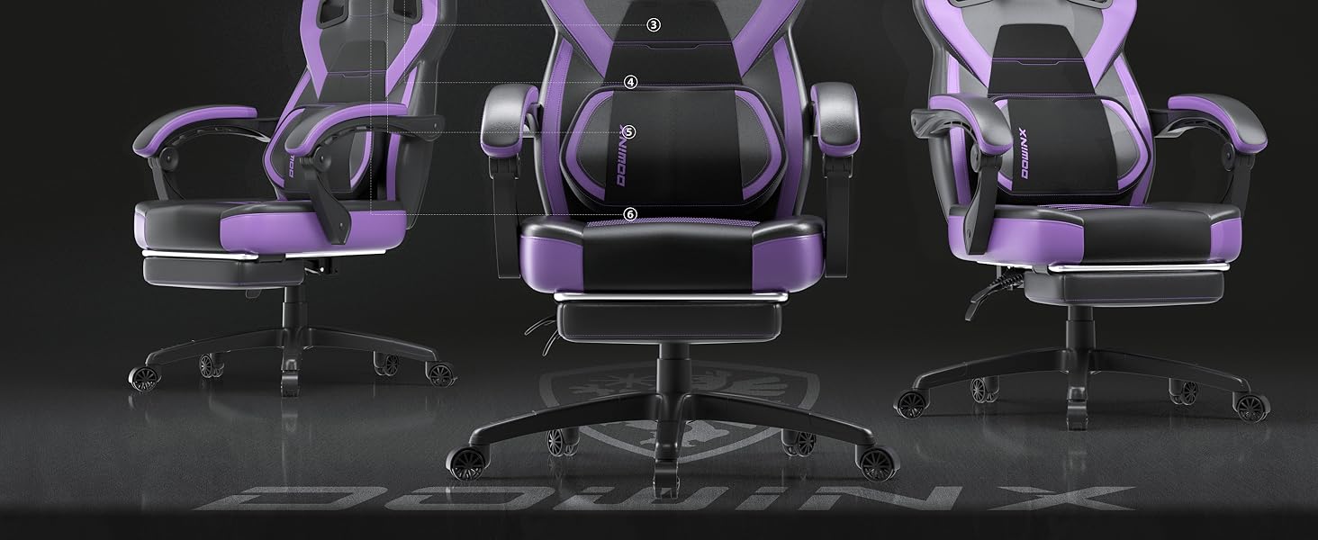 Dowinx Big and Tall Gaming Chair with Massage, Heavy Duty PC Gamer ...