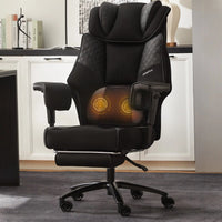 Black Office Chair QL-66B3 – Big & Tall Massage Boss Chair for Work & Relax | Dowinx