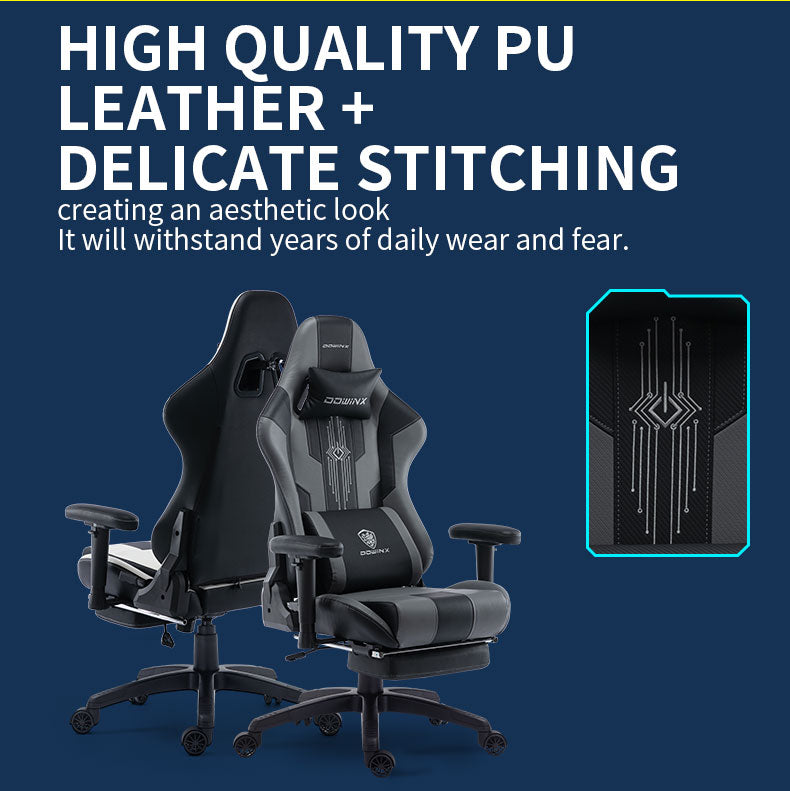 Dowinx Gaming Chair with Footrest Black and Grey LS-ZJ05N