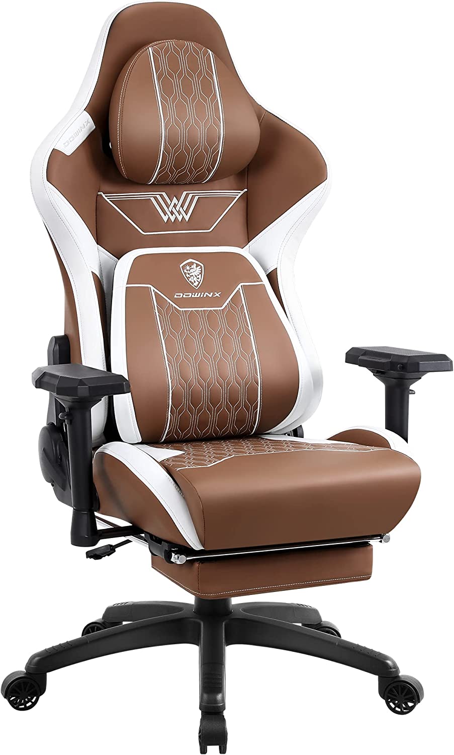 DOWINX Game Office Chair for Adults Pu Leather High Back, 350LBS, Brown