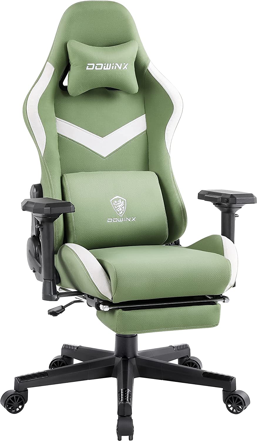 Dowinx 6668 Gaming Chair Breathable Fabric Office Chair with Footrest green  – DOWINX GAMING CHAIR