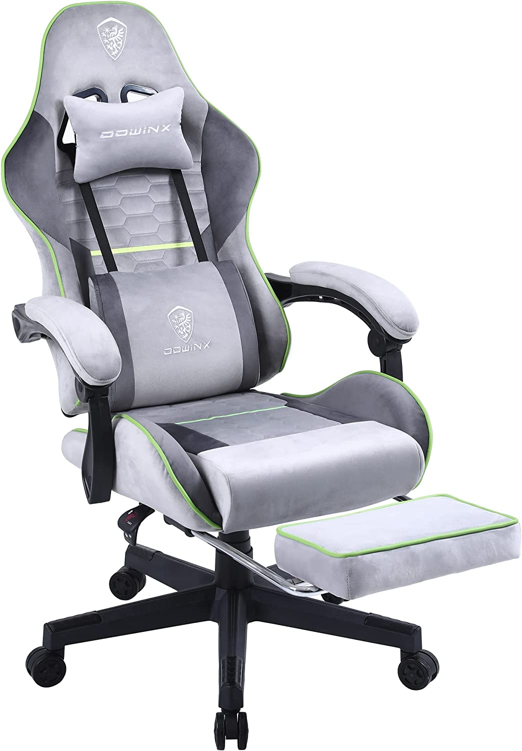 Dowinx Gaming Chair Fabric with Pocket Spring Cushion Light Grey 