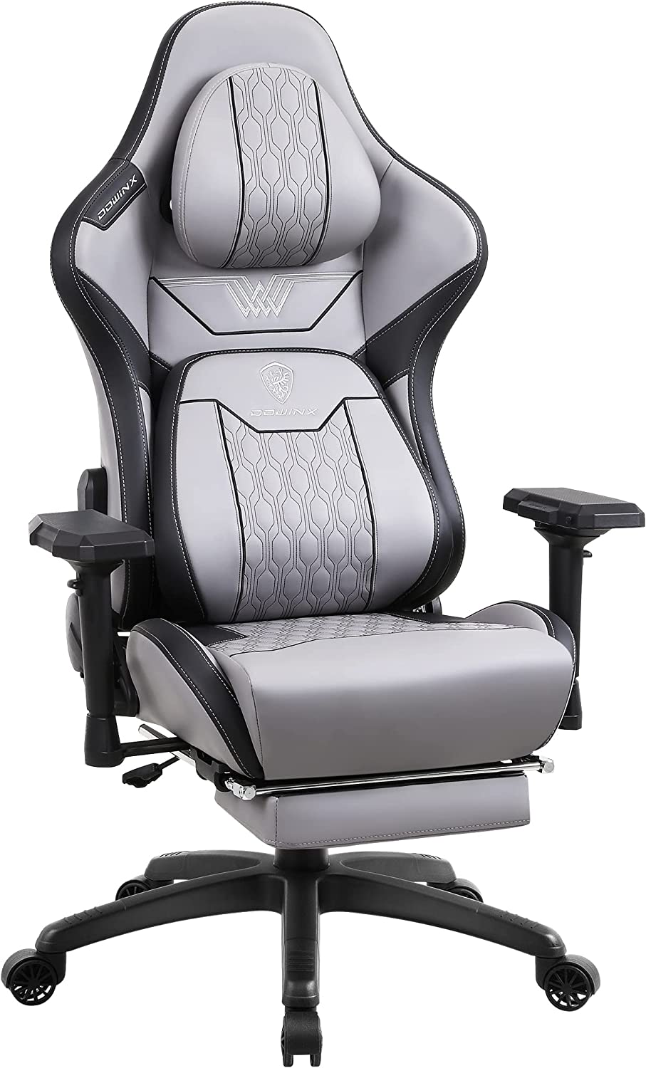 DOWINX Game Office Chair for Adults Pu Leather High Back, 350LBS, Grey