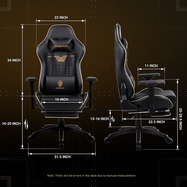 Dowinx 6687 Gaming Chair High Back Chair with Footrest 4D Armrests ...