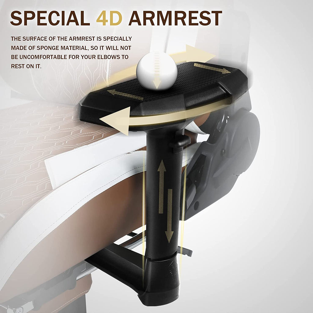 Dowinx 6689LBrown Gaming Chair Big and Tall with 4D Armrests PU