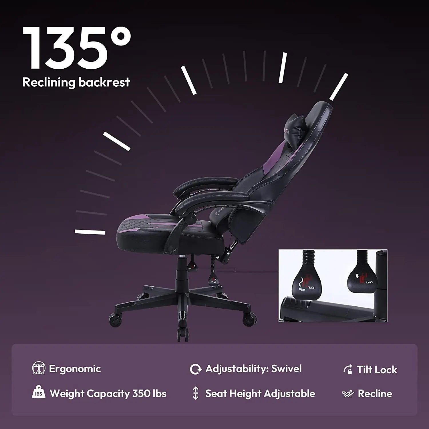 Dowinx gaming chair purple Clearance