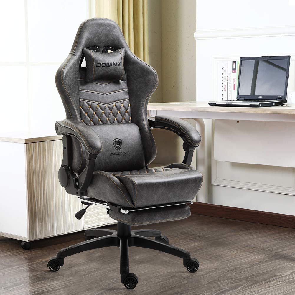 Dowinx Gaming/ Office Chair Breathable Fabric with Pocket Spring Cushion  and 4D Armrests, High Back Ergonomic Computer Chair with Massage Lumbar
