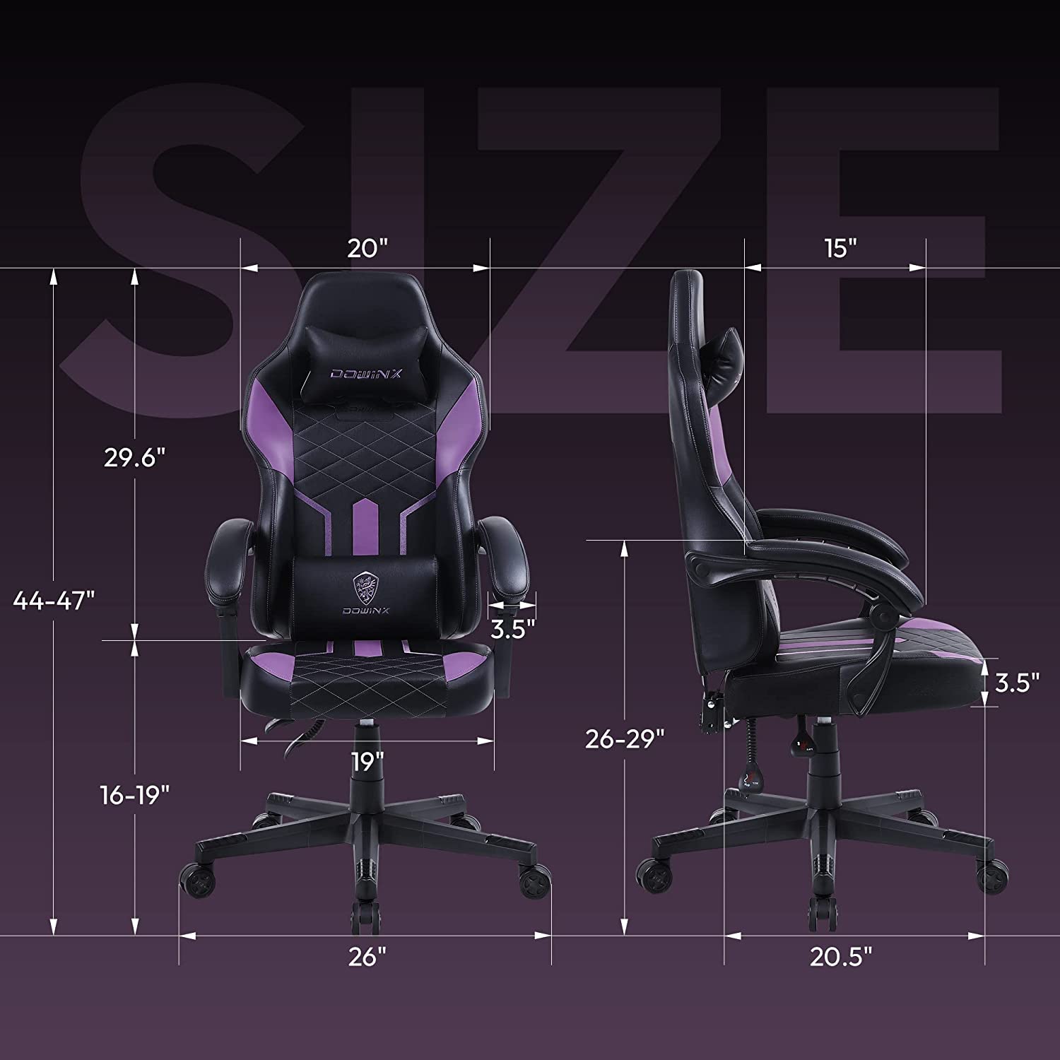 Dowinx Gaming Chair LS-6659-Purple