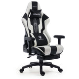 Dowinx Gaming Chair with Footrest Black and White LS-ZJ01N