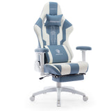 Dowinx Gaming Chair with Footrest Blue and White LS-ZJ04N
